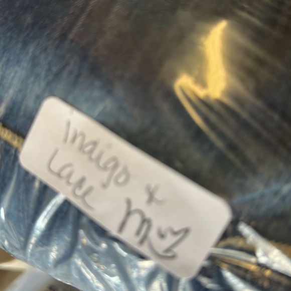 WESTERN INDIGO & LACE Woman cotton cap sleeve cowgirl concertcore maxi dress 1X - Picture 14 of 14